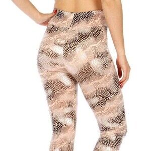Juniors S/M Snake liquid look Legging Pink/silver‎